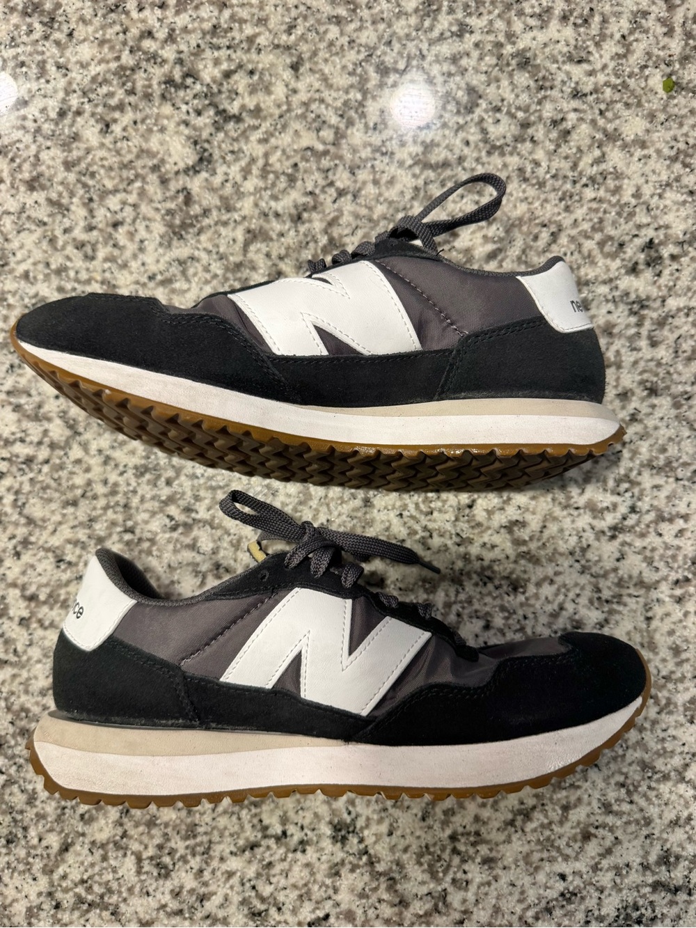 New Balance Women’s 237 Gray, Black and White Retro Sneakers